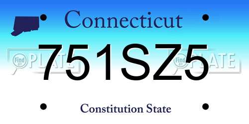 751SZ5 Connecticut License Plate