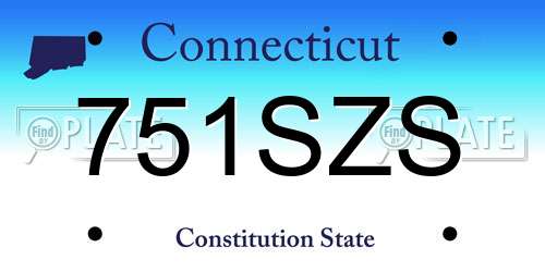 751SZS Connecticut License Plate