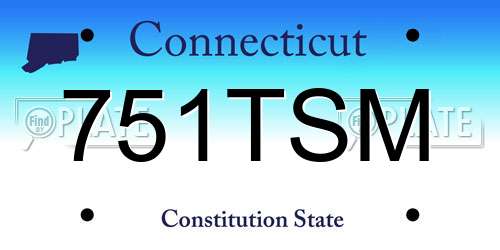751TSM Connecticut License Plate