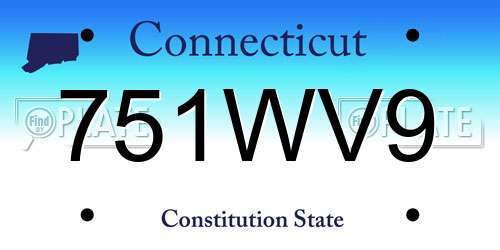 751WV9 Connecticut License Plate