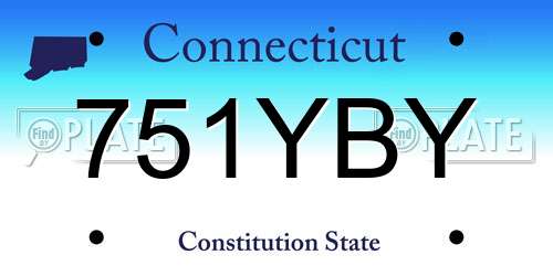 751YBY Connecticut License Plate