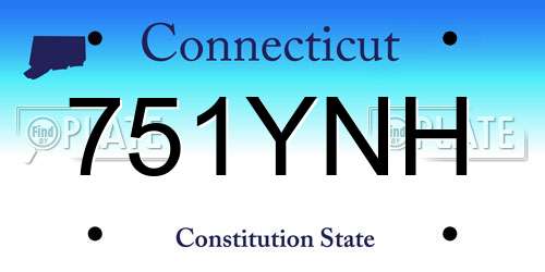 751YNH Connecticut License Plate