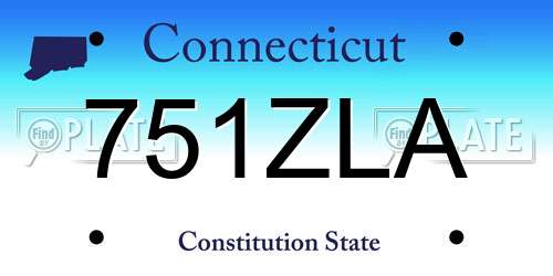 751ZLA Connecticut License Plate