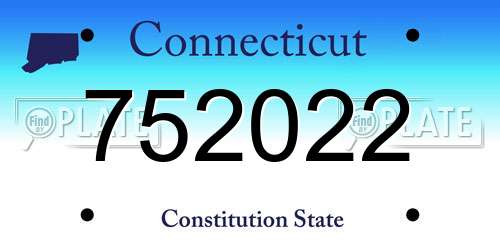 752022 Connecticut License Plate