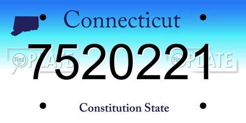7520221 Connecticut License Plate