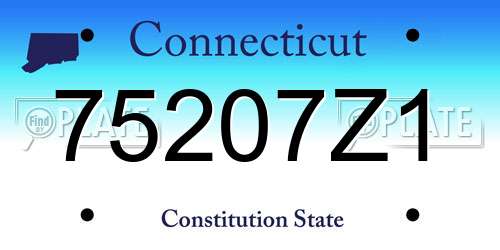 75207Z1 Connecticut License Plate