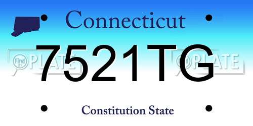 7521TG Connecticut License Plate