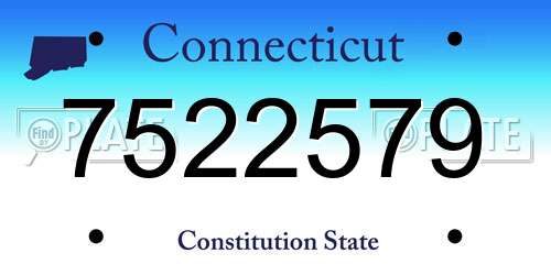 7522579 Connecticut License Plate