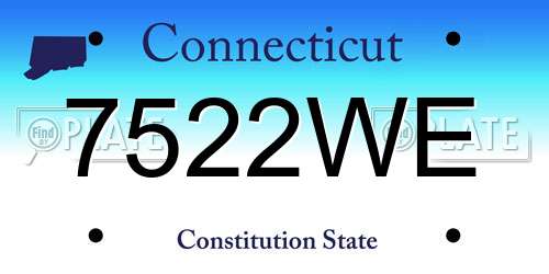 7522WE Connecticut License Plate