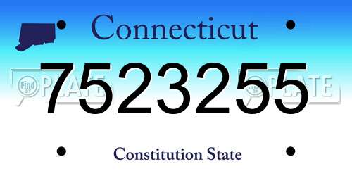 7523255 Connecticut License Plate
