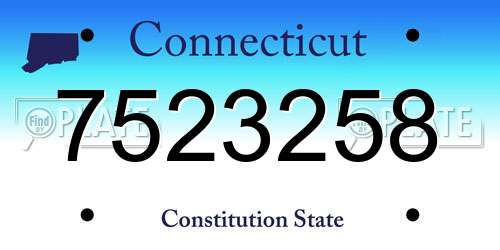 7523258 Connecticut License Plate
