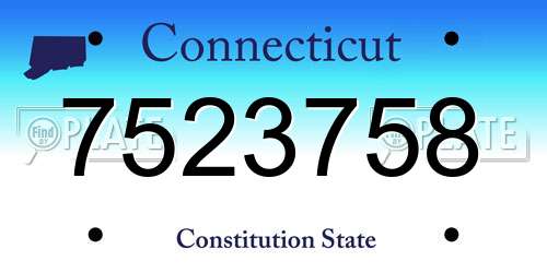 7523758 Connecticut License Plate