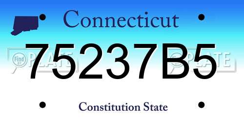 75237B5 Connecticut License Plate