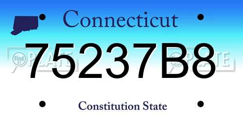 75237B8 Connecticut License Plate