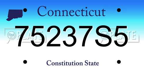 75237S5 Connecticut License Plate