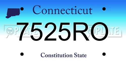 7525RO Connecticut License Plate