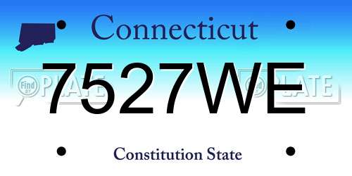 7527WE Connecticut License Plate