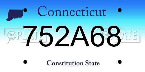 752A68 Connecticut License Plate