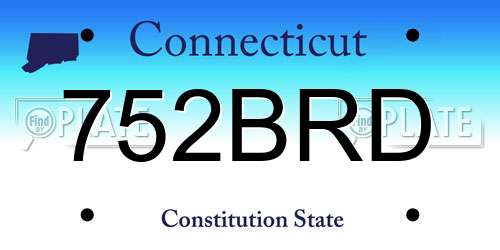 752BRD Connecticut License Plate