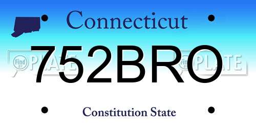 752BRO Connecticut License Plate