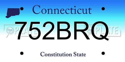 752BRQ Connecticut License Plate