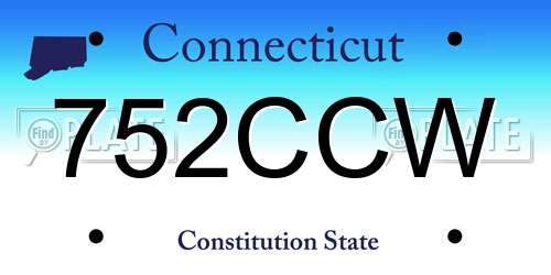 752CCW Connecticut License Plate