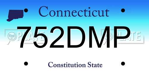 752DMP Connecticut License Plate