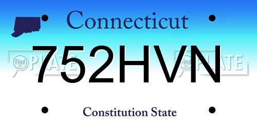 752HVN Connecticut License Plate