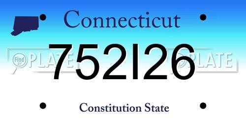 752I26 Connecticut License Plate