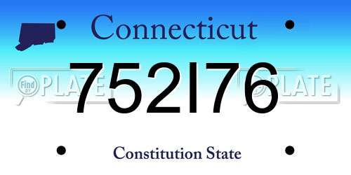 752I76 Connecticut License Plate