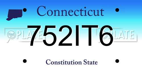 752IT6 Connecticut License Plate