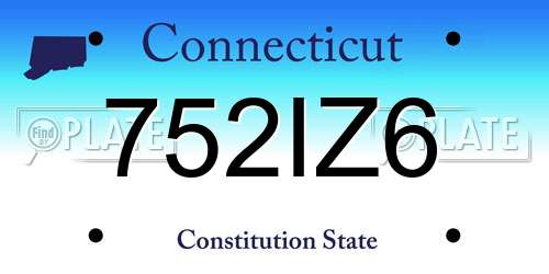 752IZ6 Connecticut License Plate