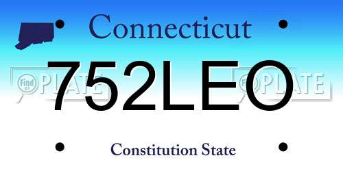 752LEO Connecticut License Plate