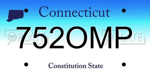 752OMP Connecticut License Plate