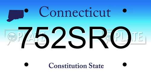 752SRO Connecticut License Plate