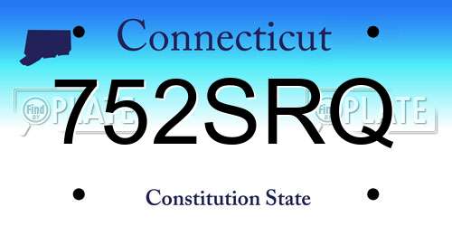 752SRQ Connecticut License Plate