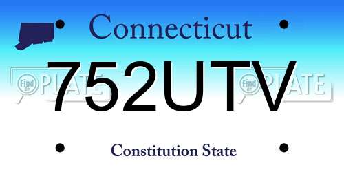 752UTV Connecticut License Plate