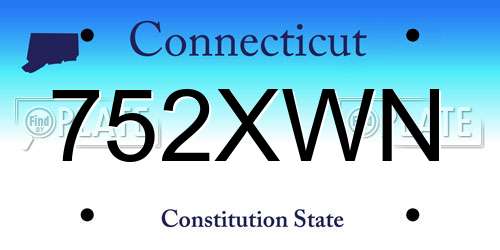 752XWN Connecticut License Plate