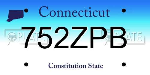 752ZPB Connecticut License Plate