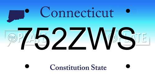 752ZWS Connecticut License Plate