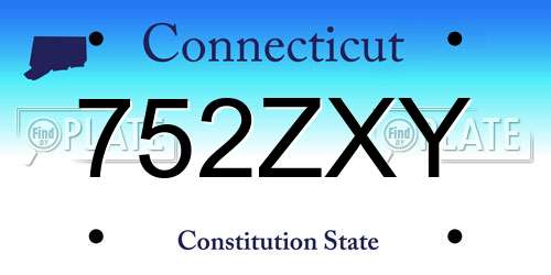 752ZXY Connecticut License Plate