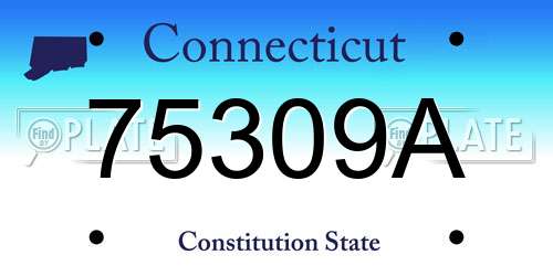 75309A Connecticut License Plate