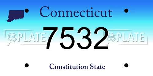 7532 Connecticut License Plate