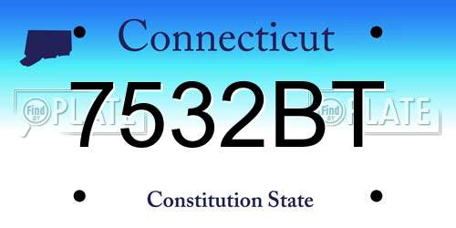 7532BT Connecticut License Plate