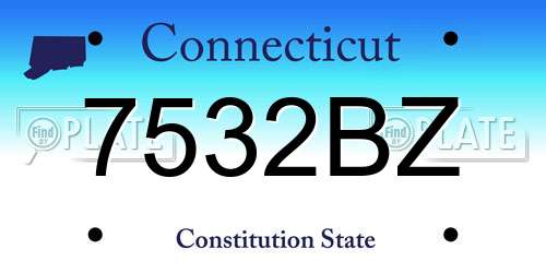 7532BZ Connecticut License Plate