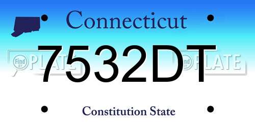 7532DT Connecticut License Plate