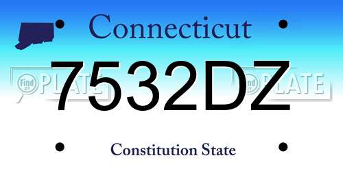 7532DZ Connecticut License Plate