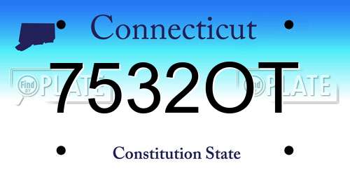 7532OT Connecticut License Plate