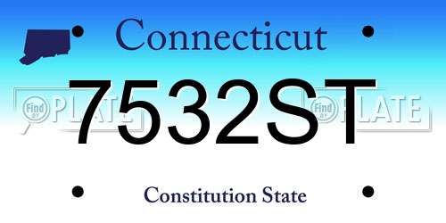 7532ST Connecticut License Plate
