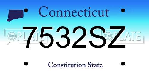 7532SZ Connecticut License Plate
